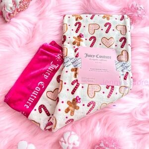 Juicy Couture gingerbread blanket Christmas holiday throw